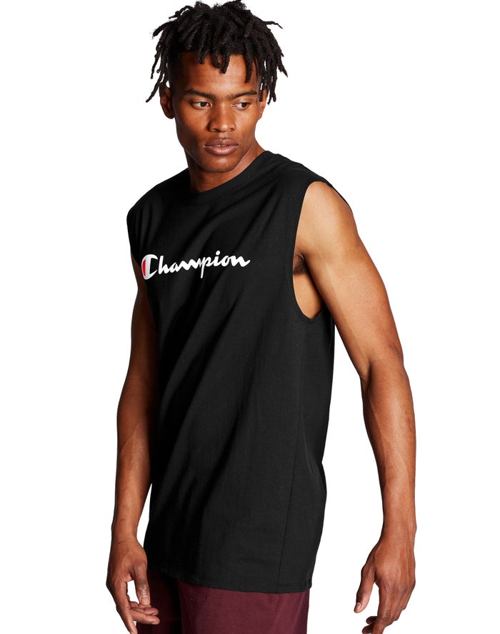 Champion Tanktop Heren - Zwart - Classic Jersey Script Logo ( 748192-YQJ )